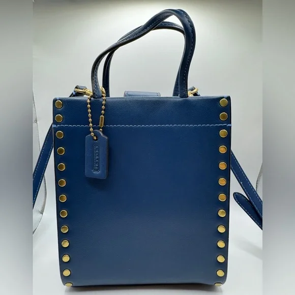 COACH Mini Cashin Tote with Rivets Crossbody Strap - Picture 5 of 17